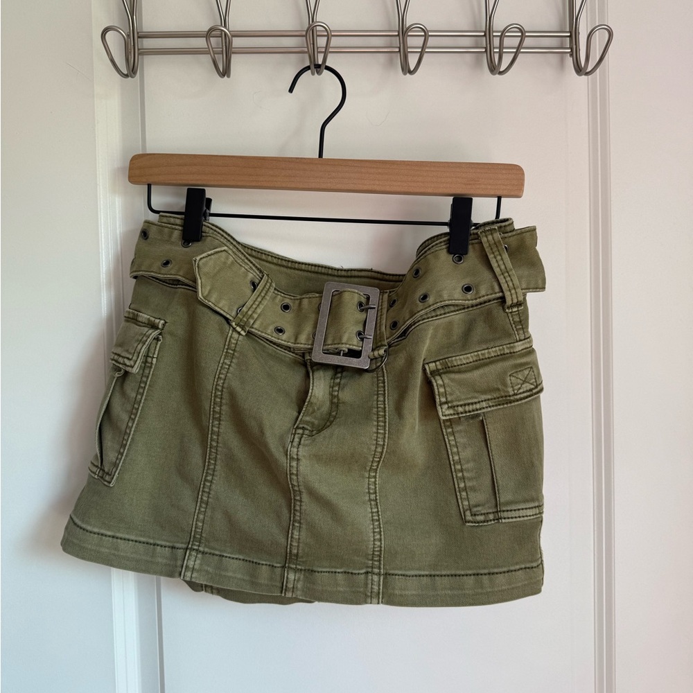 Urban Outfitters Green Cargo Mini Skirt Casual